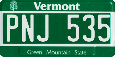 VT license plate PNJ535