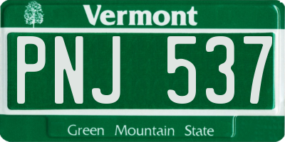 VT license plate PNJ537