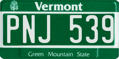 VT license plate PNJ539