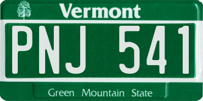 VT license plate PNJ541