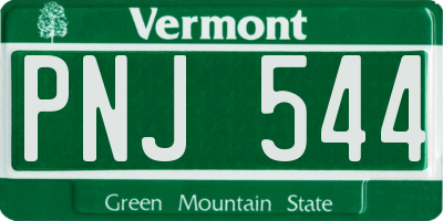 VT license plate PNJ544