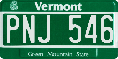 VT license plate PNJ546
