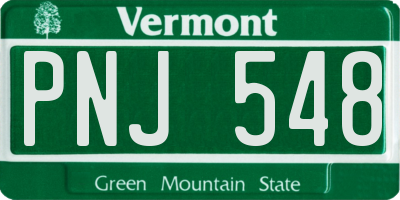 VT license plate PNJ548