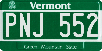 VT license plate PNJ552