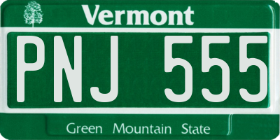 VT license plate PNJ555