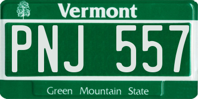 VT license plate PNJ557