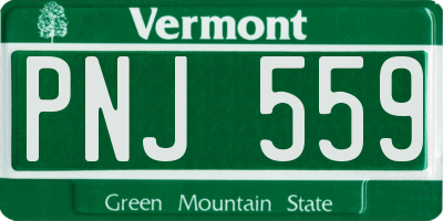 VT license plate PNJ559