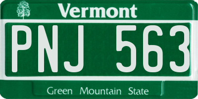 VT license plate PNJ563