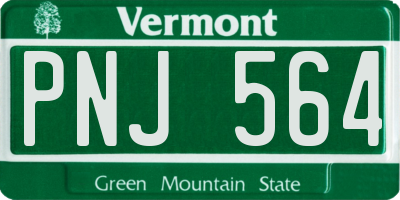 VT license plate PNJ564
