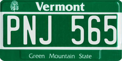 VT license plate PNJ565