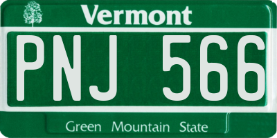 VT license plate PNJ566