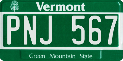 VT license plate PNJ567
