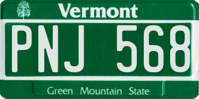VT license plate PNJ568