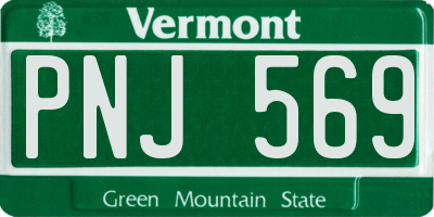 VT license plate PNJ569