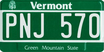 VT license plate PNJ570