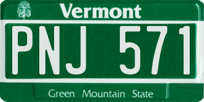 VT license plate PNJ571