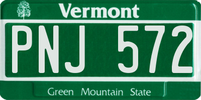 VT license plate PNJ572
