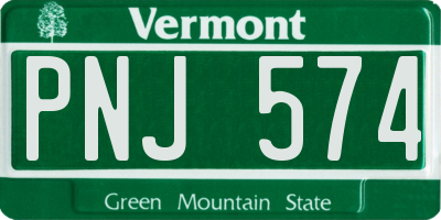 VT license plate PNJ574