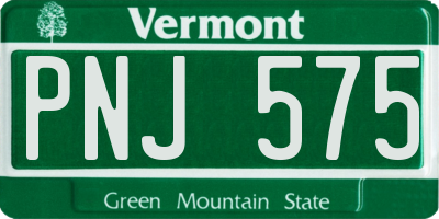 VT license plate PNJ575