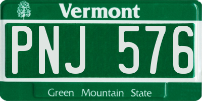 VT license plate PNJ576