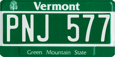 VT license plate PNJ577