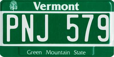 VT license plate PNJ579