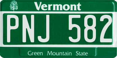 VT license plate PNJ582