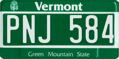 VT license plate PNJ584