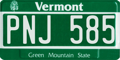 VT license plate PNJ585