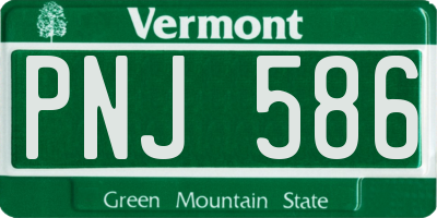VT license plate PNJ586