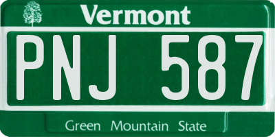 VT license plate PNJ587