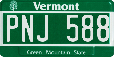 VT license plate PNJ588