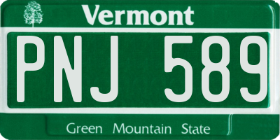 VT license plate PNJ589