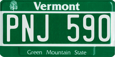 VT license plate PNJ590
