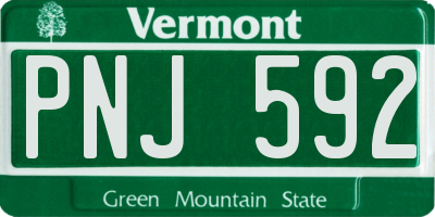 VT license plate PNJ592