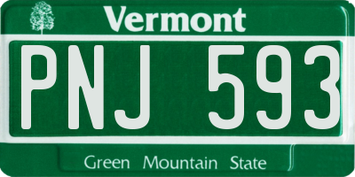 VT license plate PNJ593