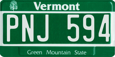 VT license plate PNJ594