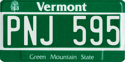 VT license plate PNJ595