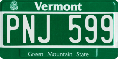 VT license plate PNJ599
