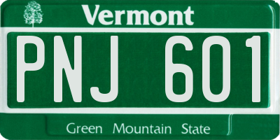 VT license plate PNJ601
