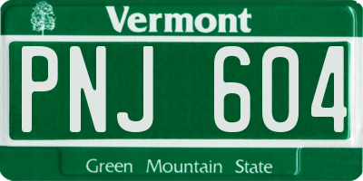 VT license plate PNJ604