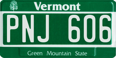 VT license plate PNJ606