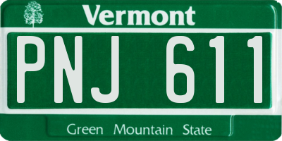 VT license plate PNJ611
