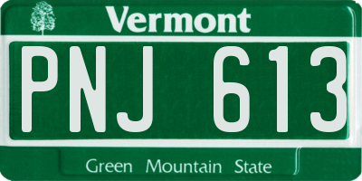 VT license plate PNJ613
