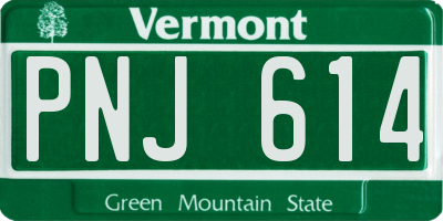 VT license plate PNJ614