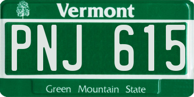 VT license plate PNJ615