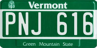 VT license plate PNJ616