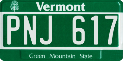 VT license plate PNJ617