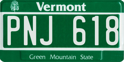 VT license plate PNJ618
