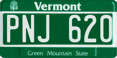 VT license plate PNJ620